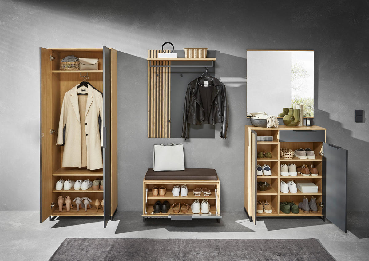 GARDEROBENSCHRANK  in 72/195/37 cm  - Eiche Bianco/Eichefarben, Design, Holz/Holzwerkstoff (72/195/37cm) - Dieter Knoll