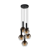 HÄNGELEUCHTE Marius 55/55/150 cm   - Schwarz, Design, Glas (55/55/150cm) - Lucide