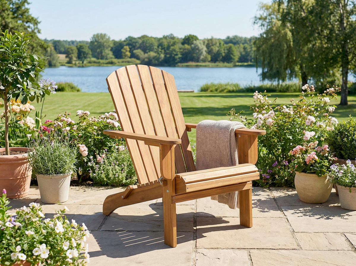 ZAHRADNÍ RELAXAČNÍ ŽIDLE, dřevo - barvy akácie, Basics, dřevo (84/69/93cm) - Prestige Home