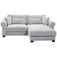 ECKSOFA  Cord Grau  - Schwarz/Grau, Basics, Kunststoff/Textil (255/185cm) - MID.YOU