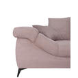 ECKSOFA Rosa Cord Rückenkissen, Armlehnenkissen, Rücken echt  - Schwarz/Rosa, KONVENTIONELL, Textil/Metall (332/231cm) - Carryhome