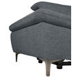 ECKSOFA Dunkelgrau Webstoff - Dunkelgrau/Schwarz, KONVENTIONELL, Textil/Metall (288/225cm) - Carryhome