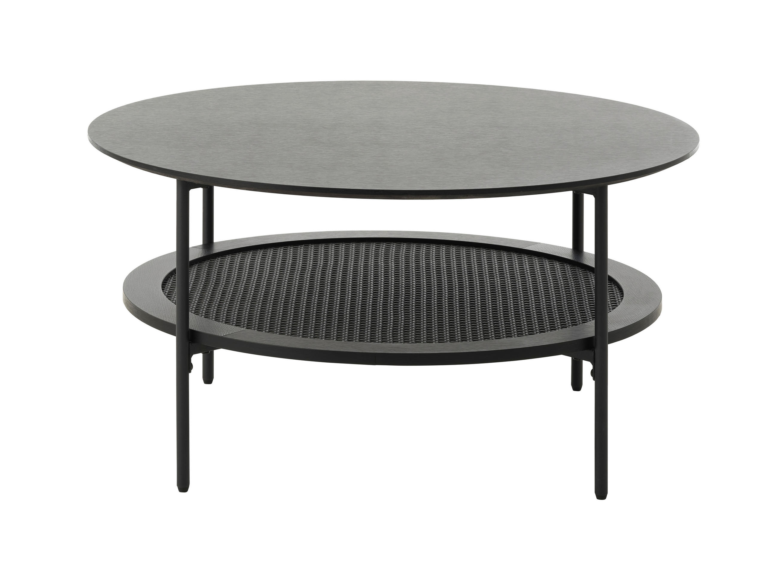 COUCHTISCH 80/80/40 cm rund Schwarz  - Schwarz, Basics, Holzwerkstoff/Metall (80/80/40cm) - Boxxx