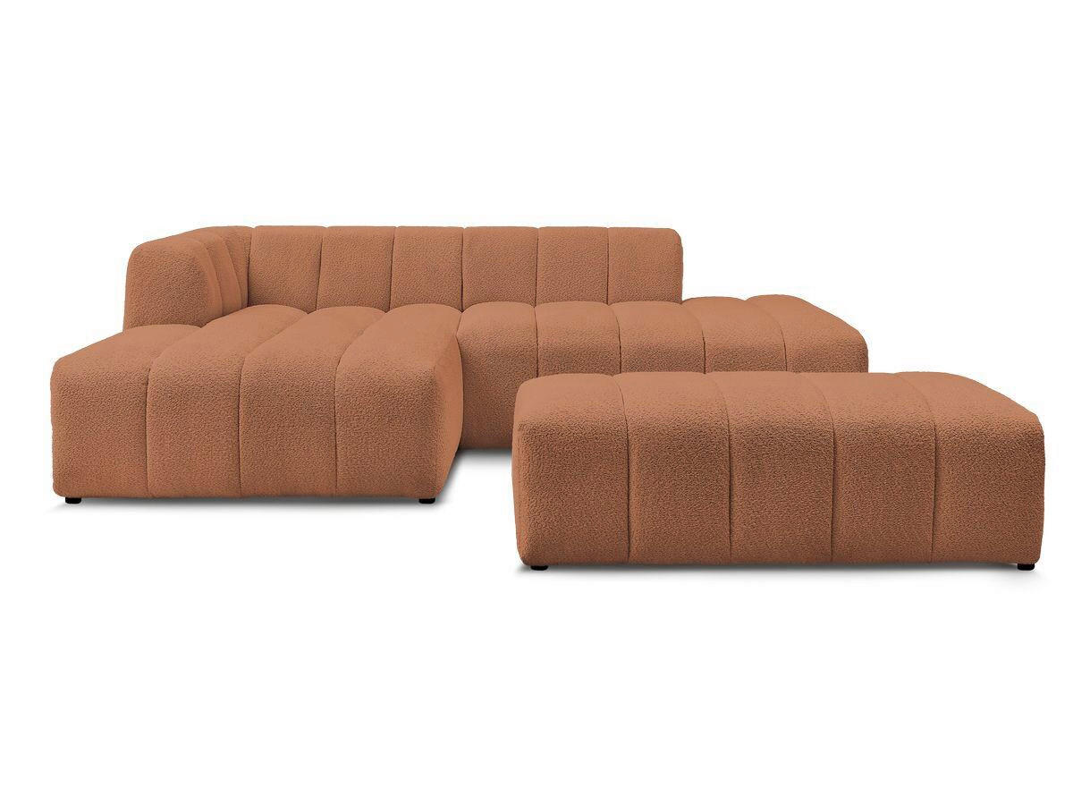 ECKSOFA  ANNECY Orange Bouclé  - Schwarz/Orange, MODERN, Kunststoff/Textil (170/262cm)