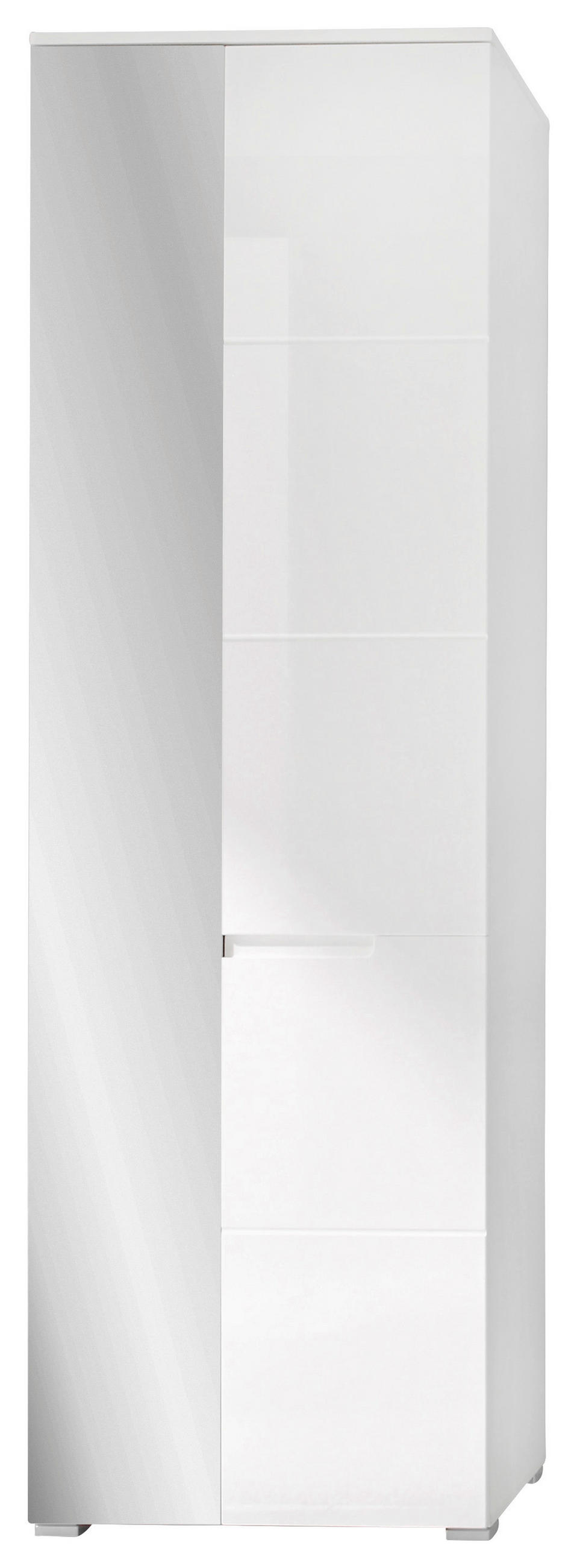 DULAP PENTRU HOL 60/198/40 cm  - alb, Basics, sticlă/material pe bază de lemn (60/198/40cm) - Xora