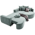 ECKSOFA in Chenille Mintgrün  - Schwarz/Mintgrün, Design, Kunststoff/Textil (307/194cm) - Carryhome