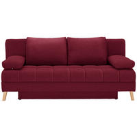 SCHLAFSOFA Webstoff Bordeaux  - Bordeaux/Naturfarben, Konventionell, Holz/Textil (195/90/90cm) - Cantus