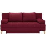 SCHLAFSOFA in Webstoff Bordeaux  - Bordeaux/Naturfarben, KONVENTIONELL, Holz/Textil (195/90/90cm) - Cantus