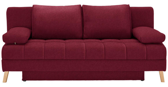 SCHLAFSOFA  in Webstoff Bordeaux  - Bordeaux/Naturfarben, KONVENTIONELL, Holz/Textil (195/90/90cm) - Cantus
