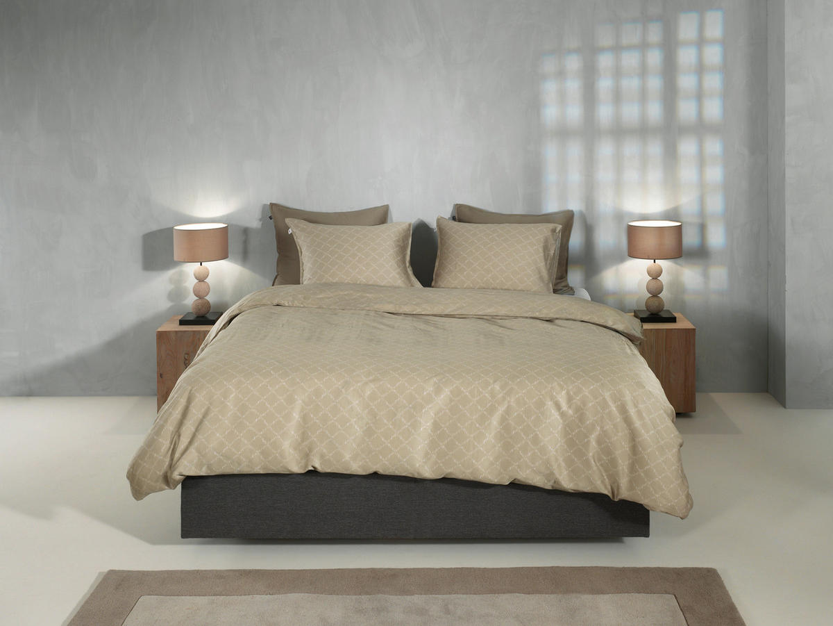 BETTWÄSCHE 2-teilig Linea-di-Satinado Makosatin 135/200 cm  - Sandfarben, Basics, Textil (135/200cm)