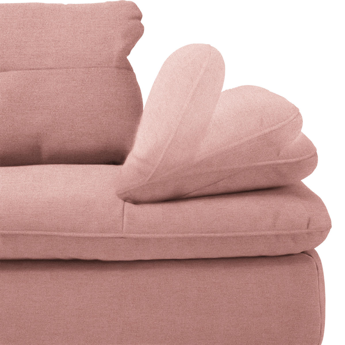ECKSOFA in Flachgewebe Altrosa  - Schwarz/Altrosa, Design, Textil/Metall (271/344cm) - Chilliano
