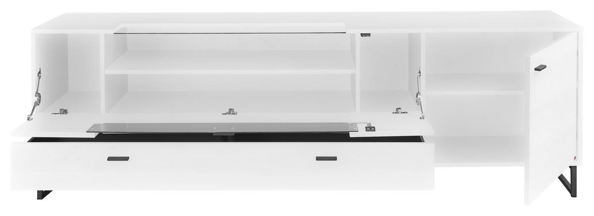 TV-ELEMENT - Dunkelgrau/Weiß, Design, Glas/Holzwerkstoff (213,7/66,5/50,2cm) - SetOne by Musterring