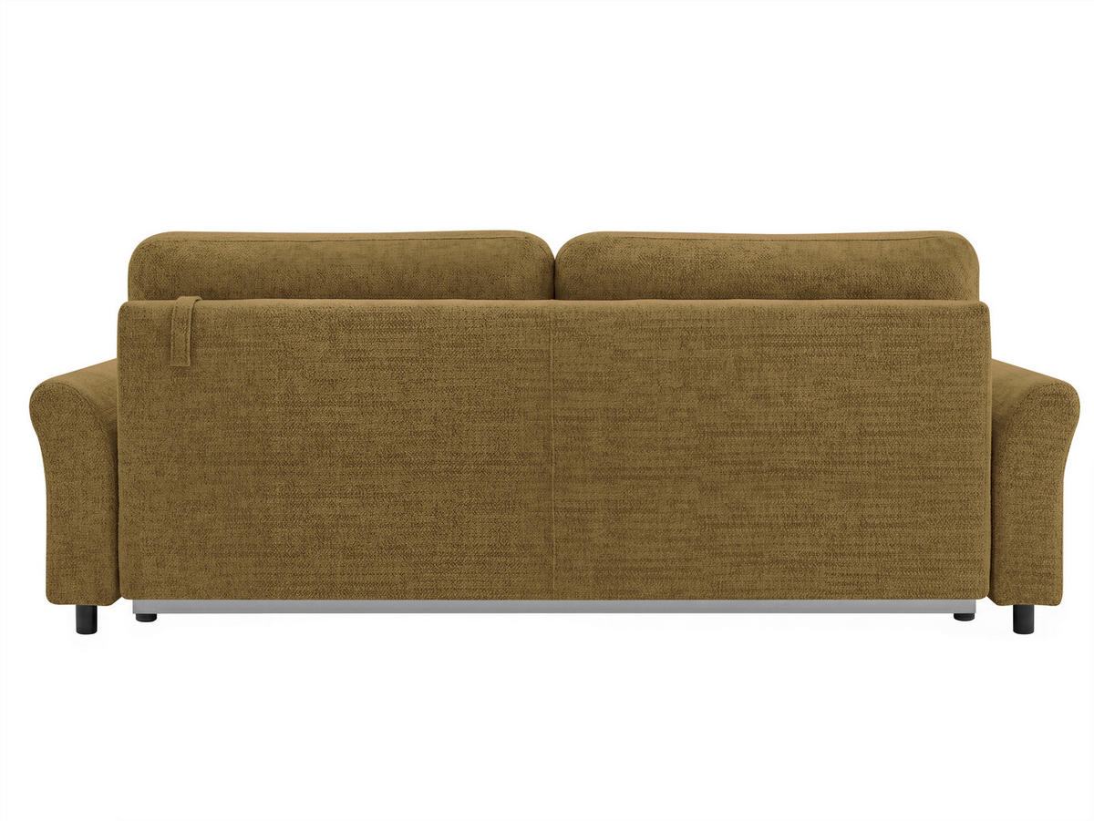 SCHLAFSOFA Flachgewebe, Struktur Braun  inkl. Zierkissen, Rückenkissen, Bettkasten, Schlaffunktion, Rücken echt  - Schwarz/Braun, Design, Textil (244/88/100cm) - P & B