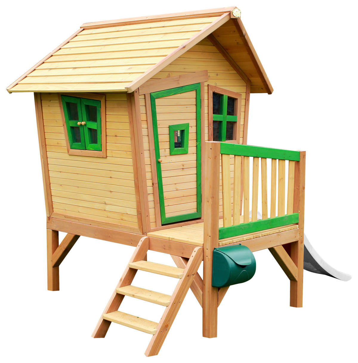SPIELHAUS 264/203/177 cm  - Braun/Weiß, KONVENTIONELL, Holz/Kunststoff (264/203/177cm) - Ambia Garden