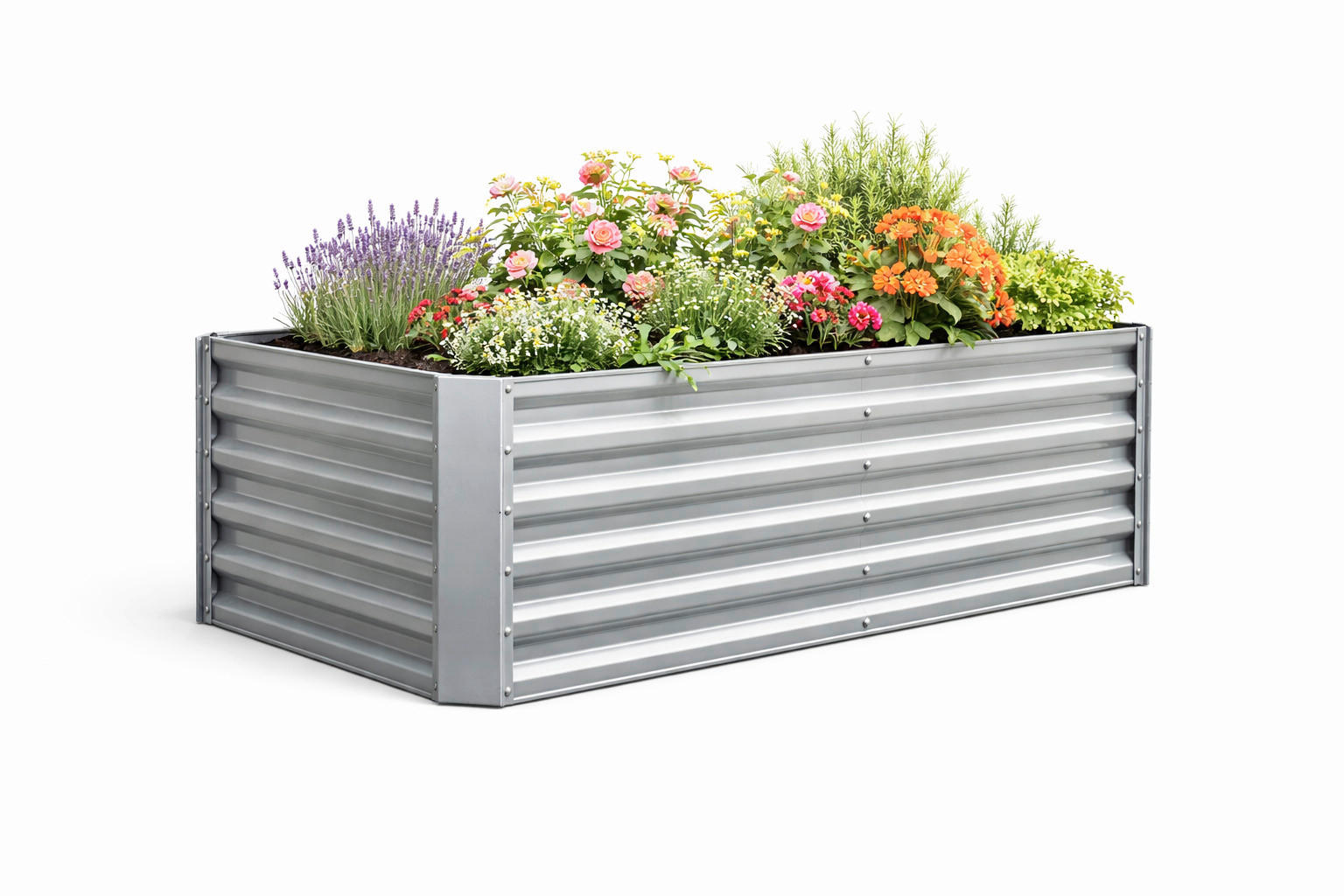 HOCHBEET - Silberfarben, Modern, Metall (180/57/90cm)