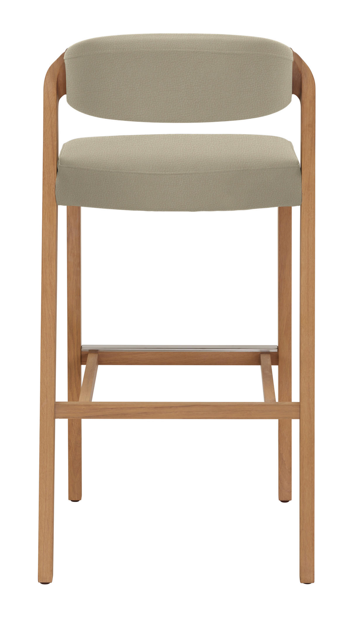 BARHOCKER Holz, Leder Beige, Wildeiche  - Wildeiche/Beige, Natur, Leder/Holz (52/103/52cm) - Voglauer