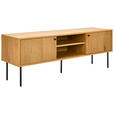 LOWBOARD Line  in 150/50/40 cm  - Eichefarben/Schwarz, Design, Holzwerkstoff/Metall (150/50/40cm) - Carryhome