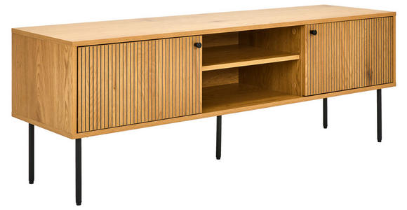 LOWBOARD Line  in 150/50/40 cm  - Eichefarben/Schwarz, Design, Holzwerkstoff/Metall (150/50/40cm) - Carryhome