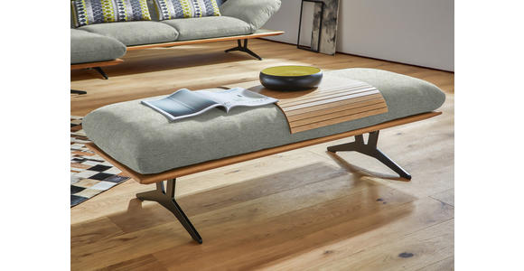 HOCKERBANK in Holz, Textil Greige - Greige/Schwarz, Design, Holz/Textil (150/43/60cm) - Dieter Knoll