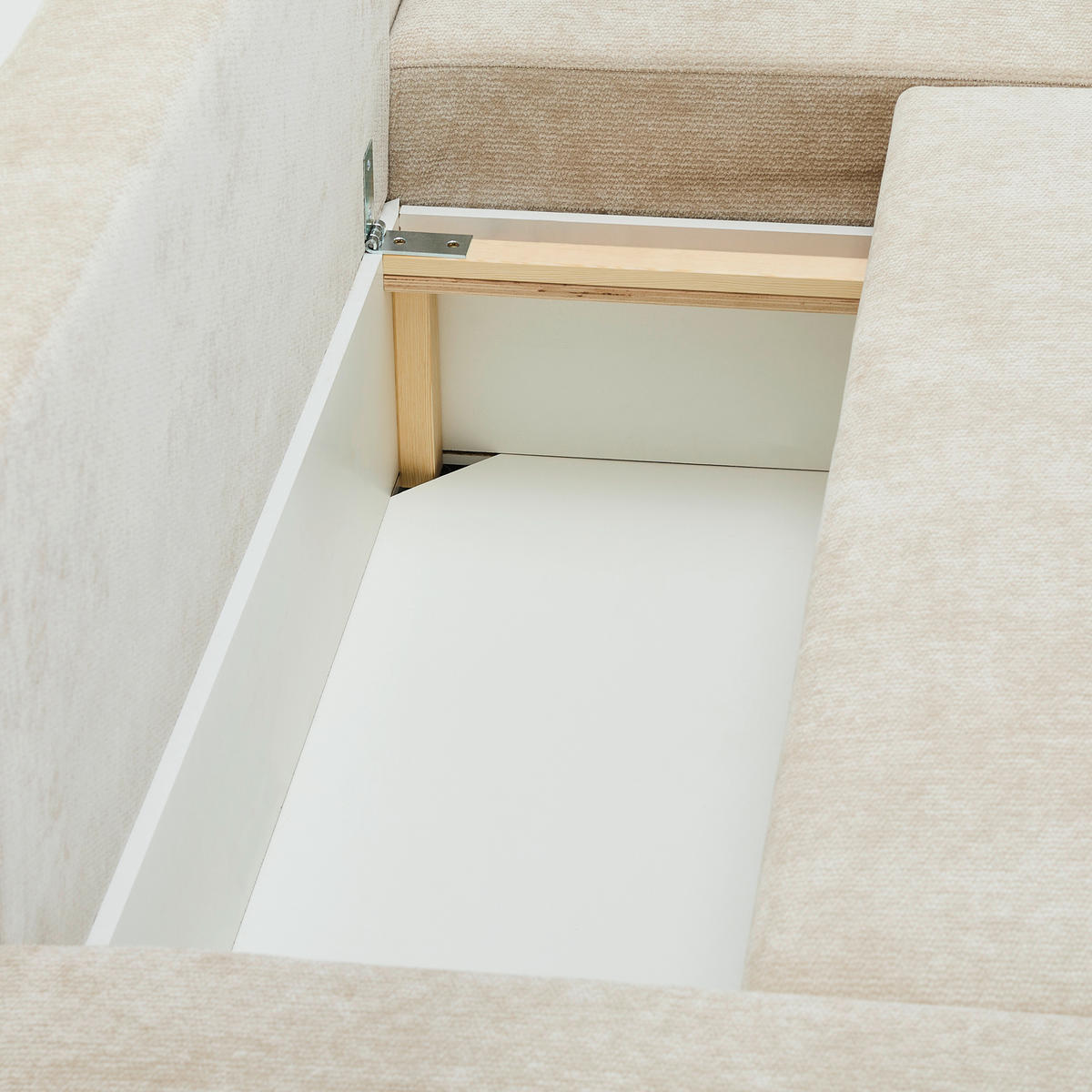 WOHNLANDSCHAFT Beige Chenille  - Beige/Schwarz, KONVENTIONELL, Kunststoff/Textil (140/328/140cm) - Ti'me