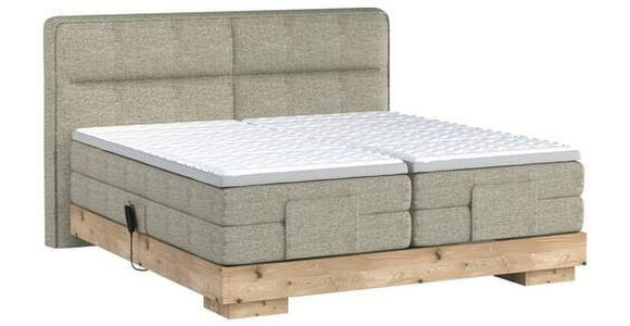 BOXSPRINGBETT 160/200 cm  in Eichefarben, Olivgrün  - Eichefarben/Olivgrün, Natur, Holz/Textil (160/200cm) - Valnatura