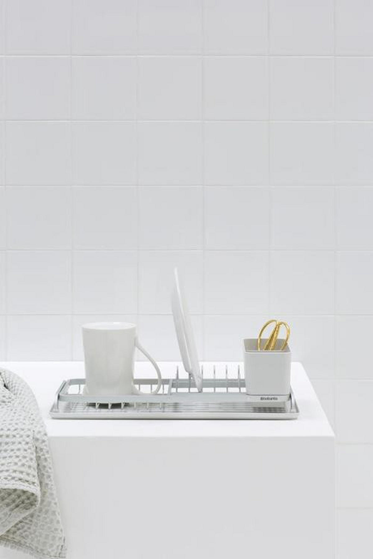 ODKAPÁVACÍ PODLOŽKA NA NÁDOBÍ - šedá, Design, kov/plast (20/12,6/46,3cm) - Brabantia
