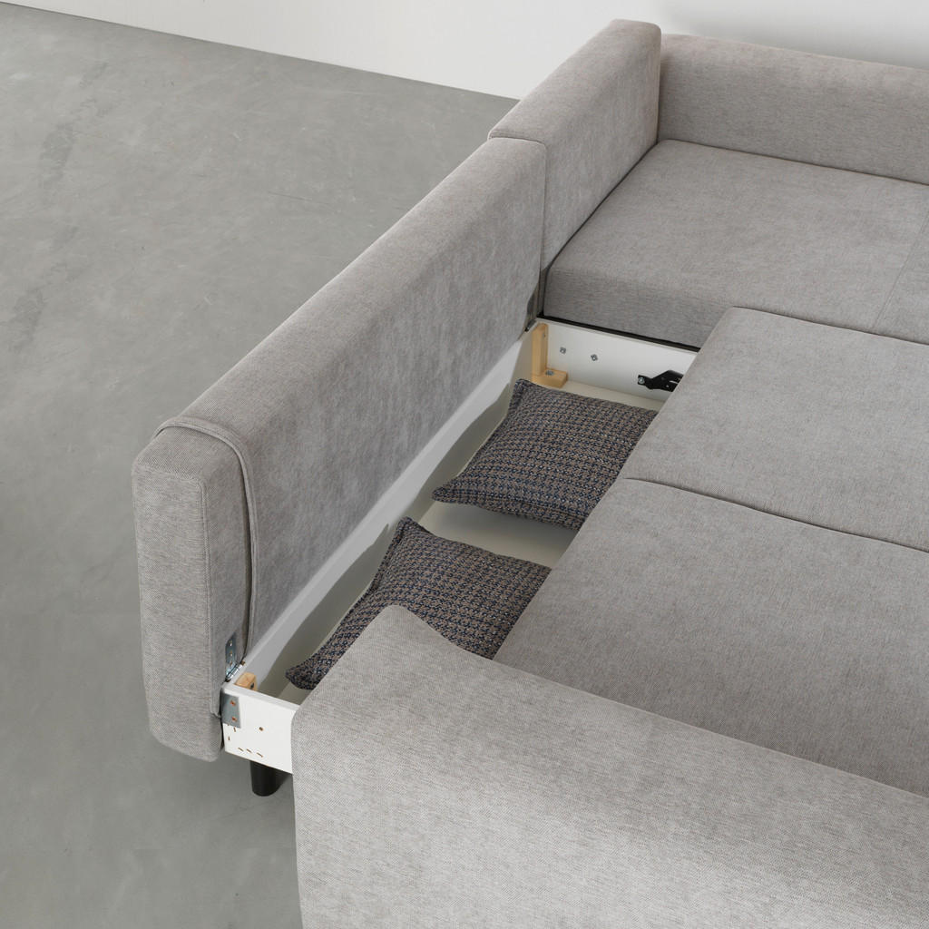 Thumbnail - Stylife Ecksofa, Grau, Textil, 3-Sitzer, Füllung: Schaumstoff, Ottomane links, L-Form, 314x211 cm, seitenverkehrt erhält...