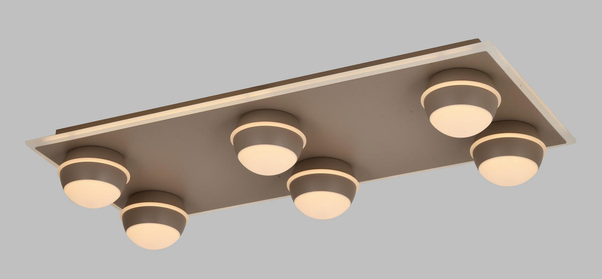 LED-DECKENLEUCHTE Biarritz 74/32/12,5 cm  - Sandfarben, Design, Kunststoff/Metall (74/32/12,5cm)