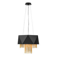 ZÁVESNÉ SVIETIDLO, 45/47.4 cm  - čierna, Konventionell, textil/plast (45/47.4cm) - Elstead Lighting