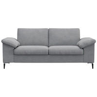 2-SITZER-SOFA Flachgewebe Hellgrau  - Hellgrau/Schwarz, Design, Textil/Metall (176/84,5/92cm) - Livetastic