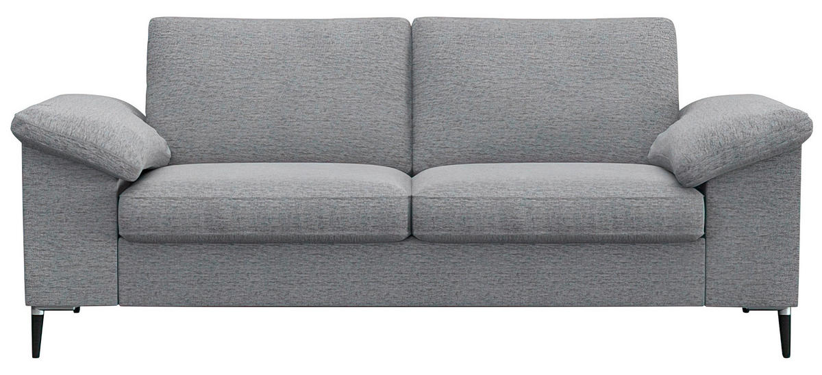 2-SITZER-SOFA Flachgewebe Hellgrau  - Hellgrau/Schwarz, Design, Textil/Metall (176/84,5/92cm) - Livetastic