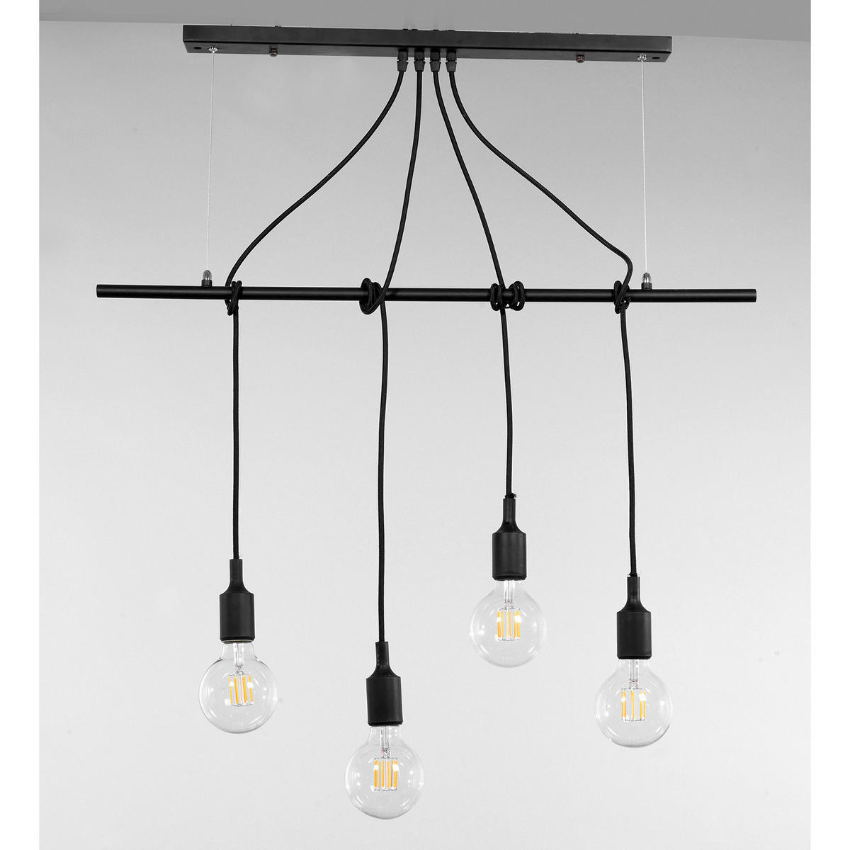 HÄNGELEUCHTE WIRE 80/20/90 cm   - Schwarz, Basics, Metall (80/20/90cm)