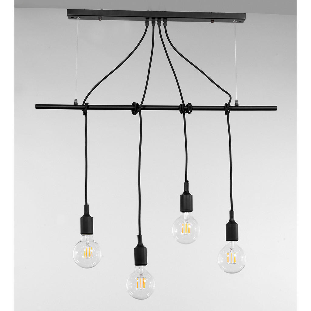 Thumbnail - Hängeleuchte Wire, Schwarz, Metall, 20x90x80 cm, Eec, beliebig kürzbar, Lampen & Leuchten, Innenbeleuchtung, Hängelampen