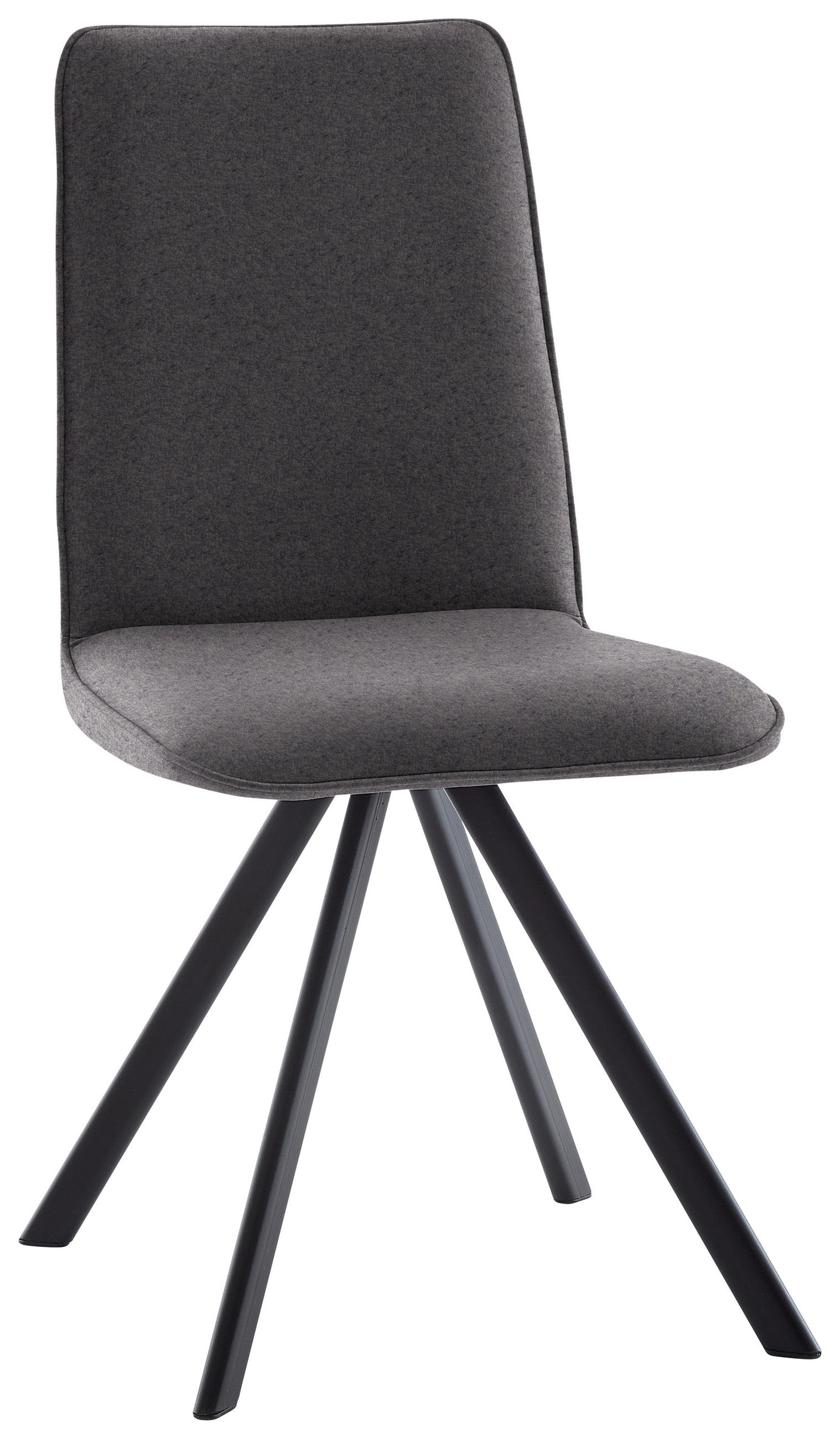 STUHL  in Eisen Flachgewebe  - Schwarz/Grau, Design, Textil/Metall (48/93/60cm) - Cantus
