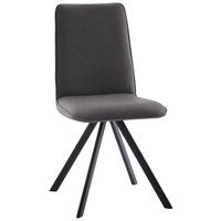 STUHL  in Eisen Flachgewebe  - Schwarz/Grau, Design, Textil/Metall (48/93/60cm) - Cantus