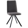 STUHL  in Eisen Flachgewebe Metall, Textil  - Schwarz/Grau, Design, Textil/Metall (48/93/60cm) - Cantus