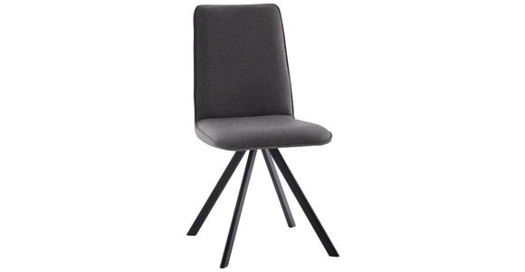 STUHL in Eisen Flachgewebe Metall, Textil - Schwarz/Grau, Design, Textil/Metall (48/93/60cm) - Cantus