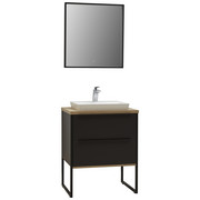 Badezimmer - Eichefarben/Weiß, MODERN, Glas/Holzwerkstoff (64,6cm) - Dieter Knoll