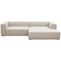 ECKSOFA Beige Chenille Rücken echt  - Beige/Schwarz, MODERN, Kunststoff/Textil (296/185cm) - Hom`in