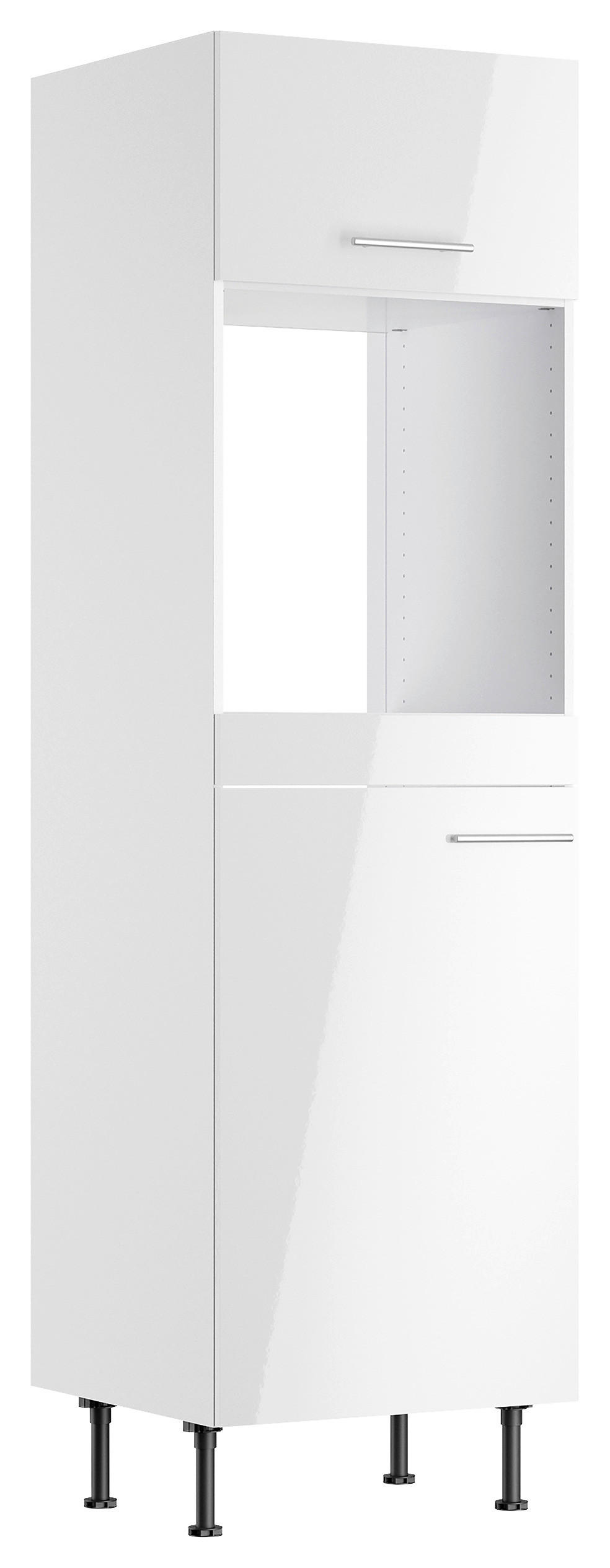 Optifit Geräteumbauschrank Weiß, Weiß Hochglanz 60x211.8x58.1 cm