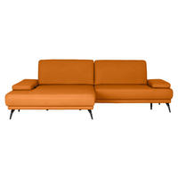 ECKSOFA JOOP! STUDIO in Echtleder Orange  180/301 cm  - Schwarz/Orange, KONVENTIONELL, Leder/Metall (180/301cm) - Joop!