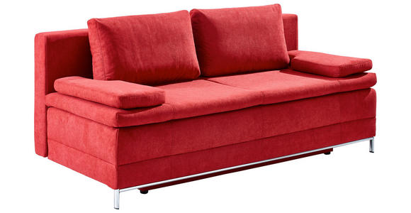SCHLAFSOFA mit Stoffauswahl Flachgewebe Bordeaux - Chromfarben/Bordeaux, Design, Textil/Metall (200/93/93cm) - Novel