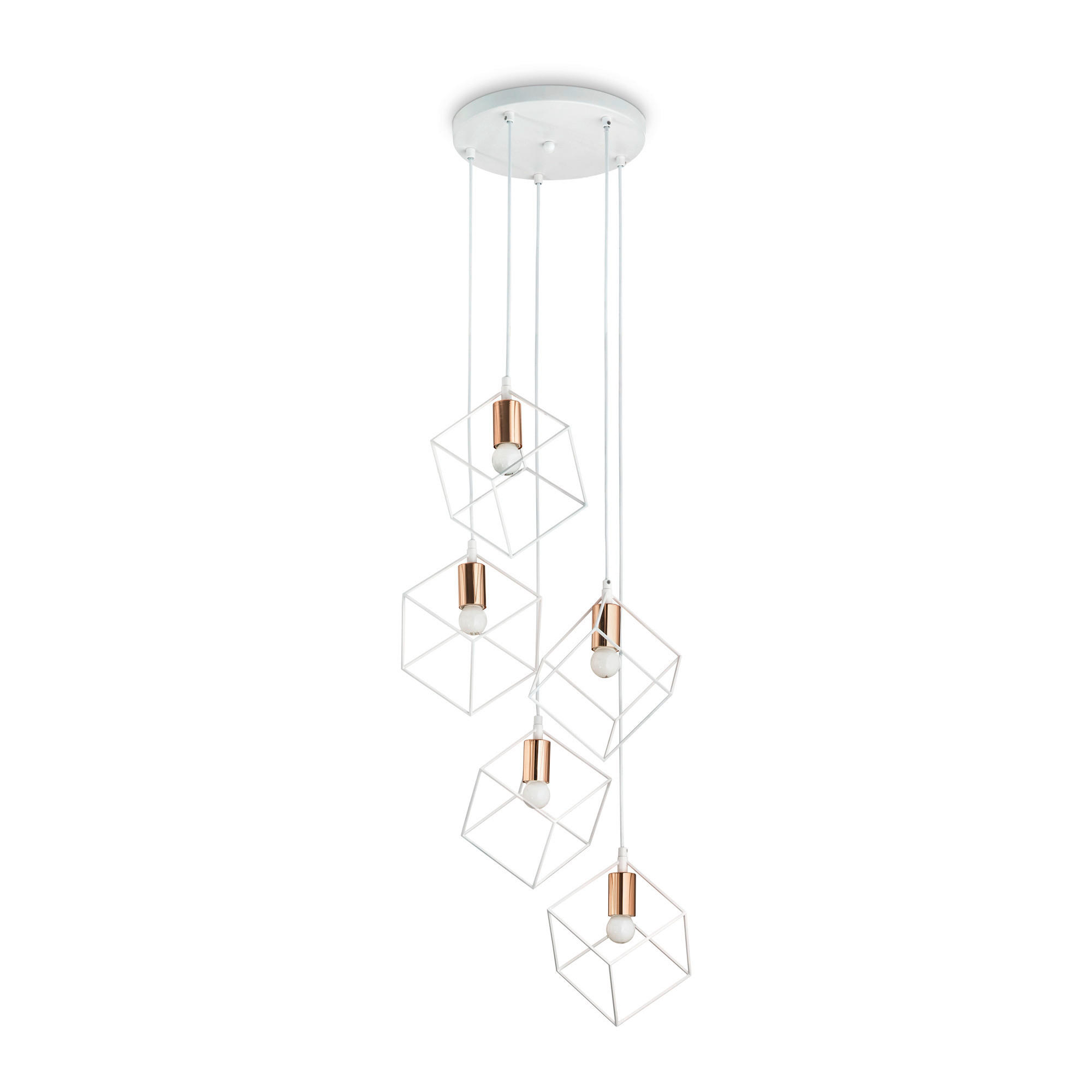 HÄNGELEUCHTE Ice 50/60-245,50 cm   - Messingfarben/Weiß, Design, Metall (50/60-245,50cm)