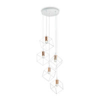 HÄNGELEUCHTE Ice 50/60-245,50 cm   - Messingfarben/Weiß, Design, Metall (50/60-245,50cm)