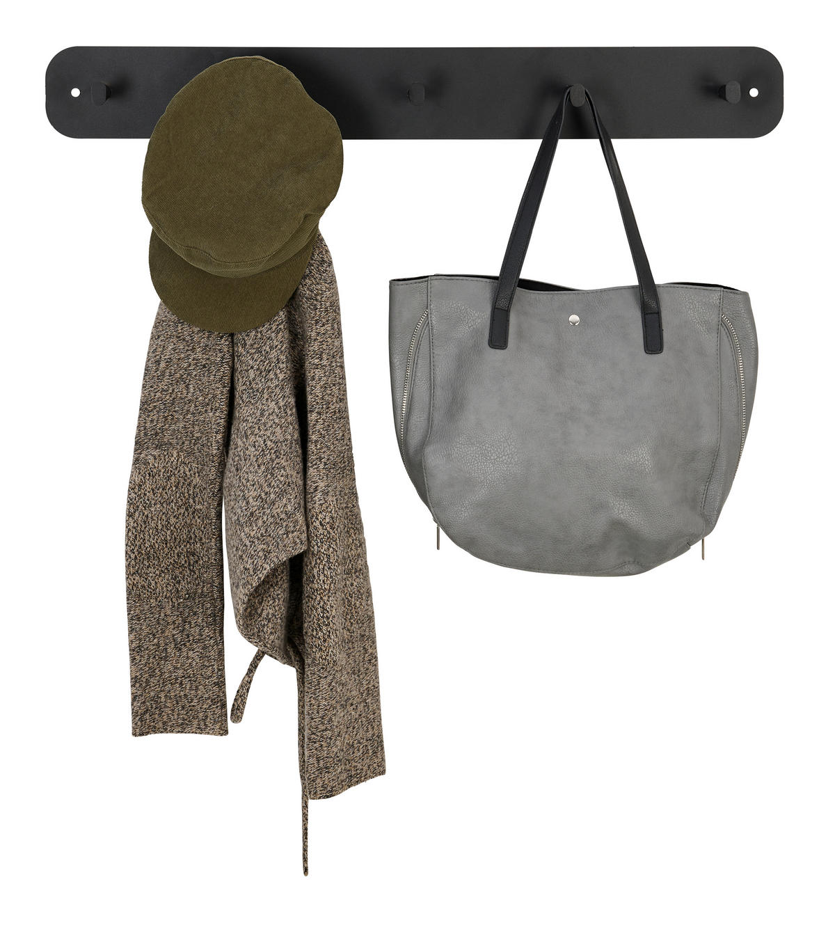 HAKENLEISTE  in Schwarz  - Schwarz, Trend, Metall (80/10/6cm) - Carryhome