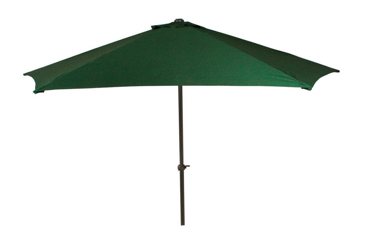 SONNENSCHIRM 295 cm Grün  - Grau/Grün, MODERN, Textil/Metall (295/250cm) - Gardenson
