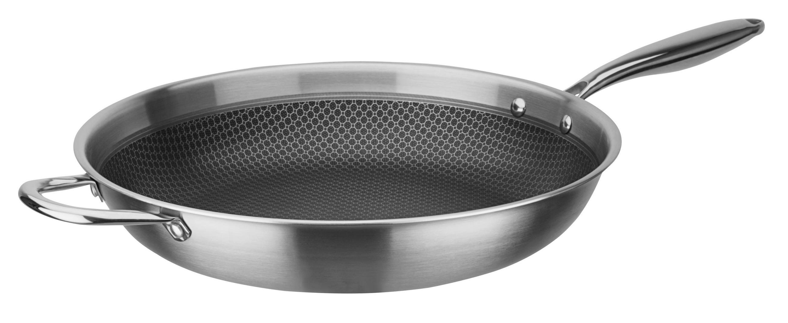 BRATPFANNE INOXXA BLACK Vitaflon® Quarzit Beschichtung 36 cm  - Edelstahlfarben, Basics, Metall (36cm) - GSW