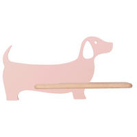 VÄGGLAMPA FÖR BARN Dog 36.5/12/18.5 cm   - pink, Klassisk, metall/trämaterial (36.5/12/18.5cm)