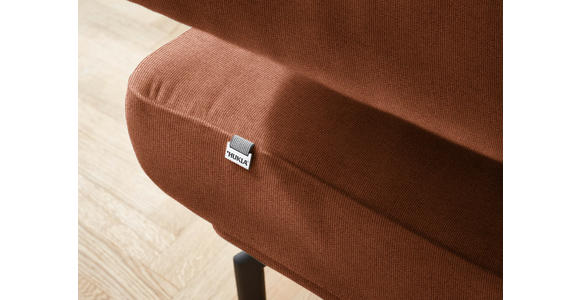 ECKSOFA in Chenille Rostfarben  224/305 cm  - Rostfarben/Schwarz, Design, Textil/Metall (224/305cm) - Dieter Knoll