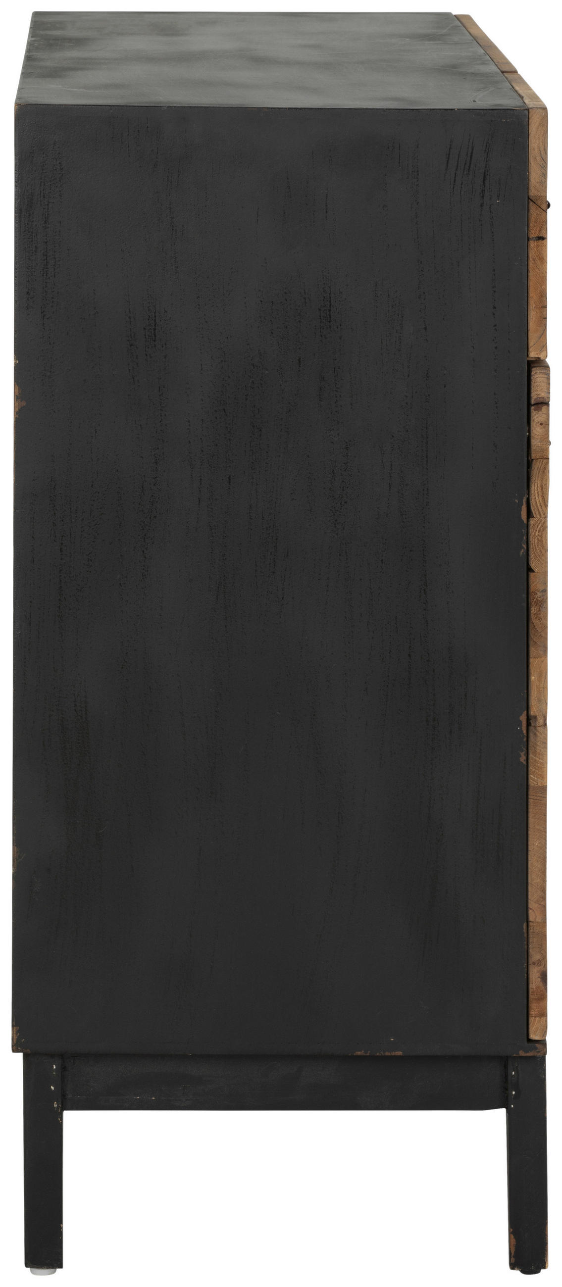KOMODA, naravne barve, črna  - črna/naravne barve, Konvencionalno, kovina/leseni material (120/90.5/41cm) - Livetastic